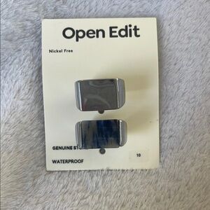 New open edit mens genuine, stone, waterproof rhodium rings 10